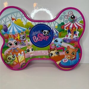Littlest Pet Shop Bone Shaped Magnetic Tin Carry Case – 2011 Hasbro 🐾